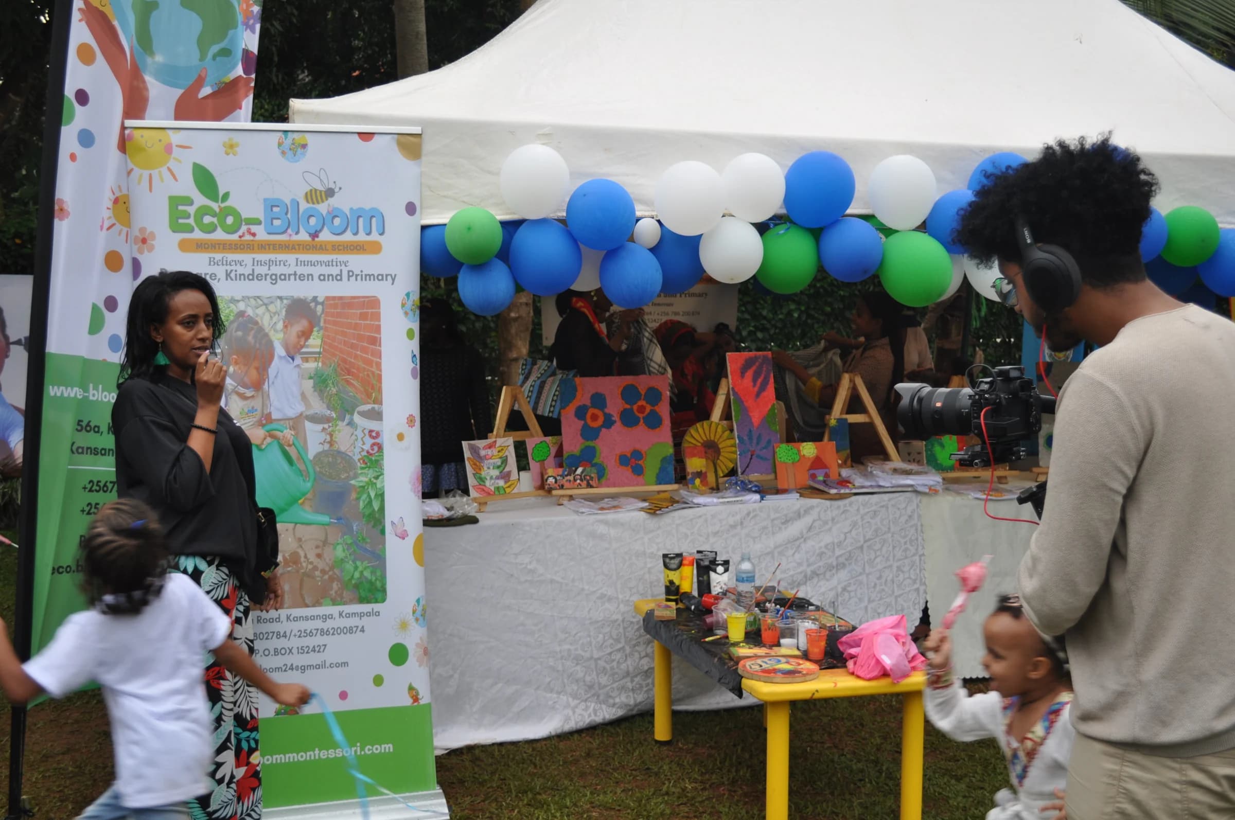 Eco-Bloom artwork displayed at the school community fair