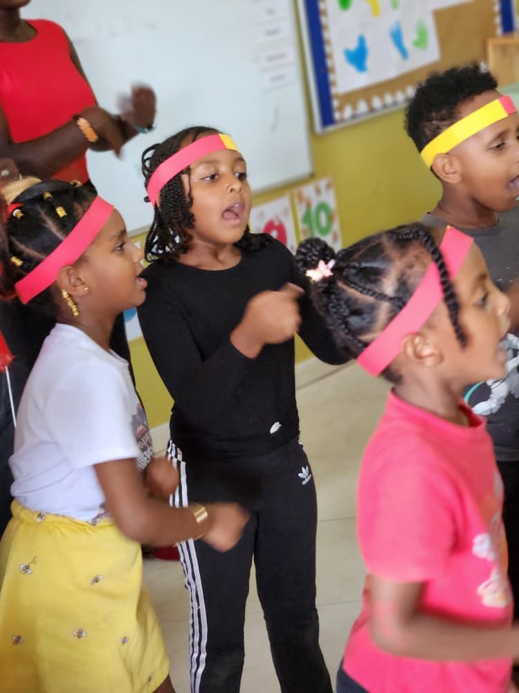 Eco-Bloom pupils singing together during the Independence Day programme
