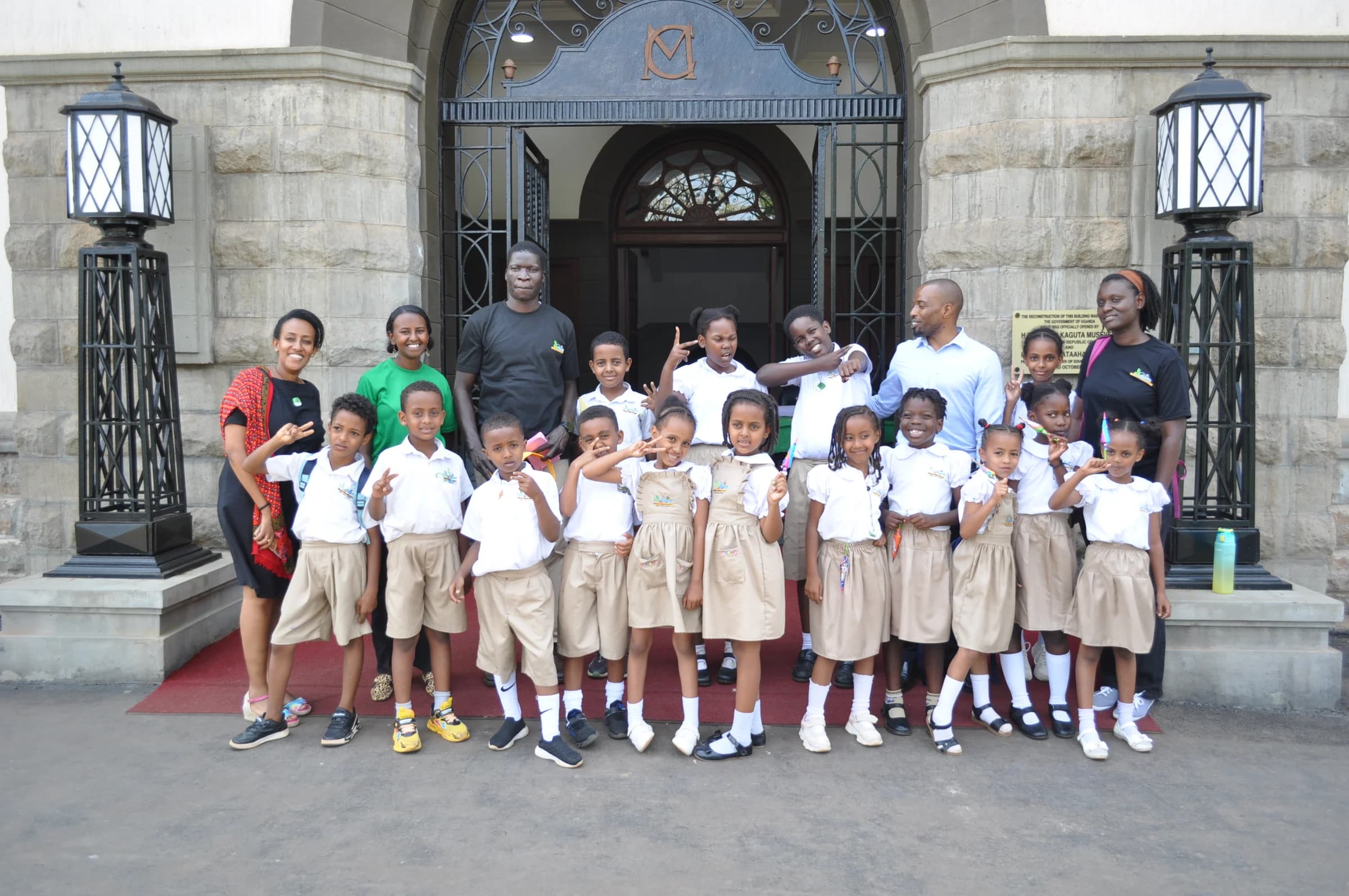 Eco-Bloom pupils and guides together at Makerere University